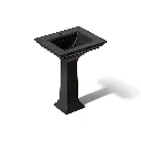 Kohler 2344-1-7 Memoirs Stately 25" Rectangular Pedestal Bathroom Sink Black
