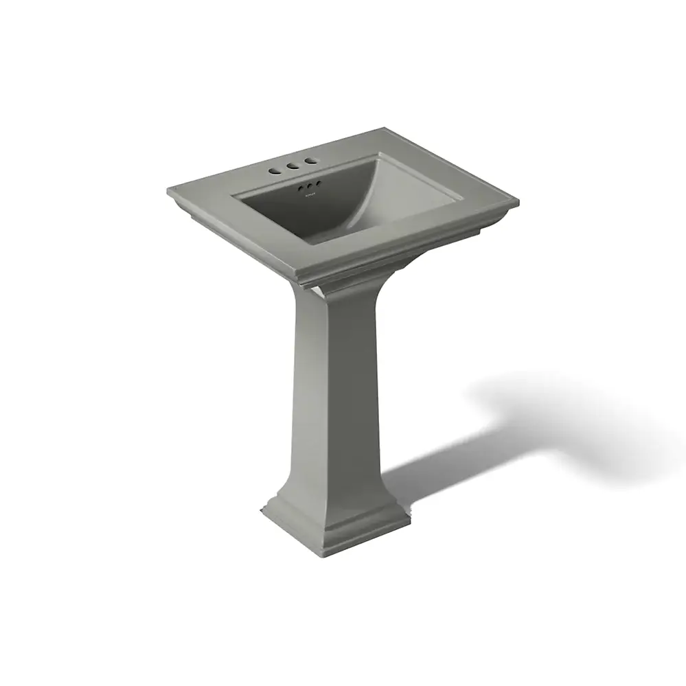 Kohler 2344-4-58 Memoirs Stately 25" Rectangular Pedestal Bathroom Sink Thunder Grey