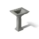 Kohler 2344-8-58 Memoirs Stately 25" Rectangular Pedestal Bathroom Sink Thunder Grey
