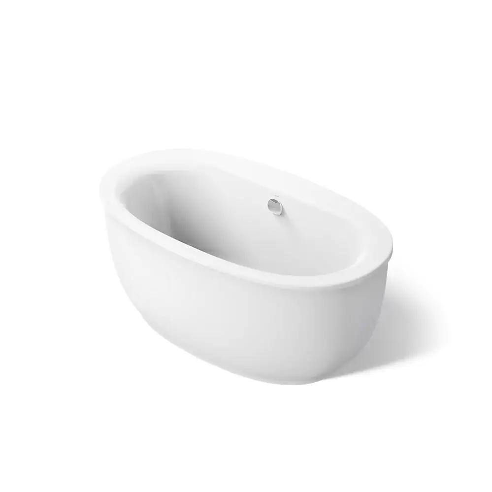 Kohler 24002-0 Sunstruck 60" x 34" Freestanding Bath With Fluted Shroud White