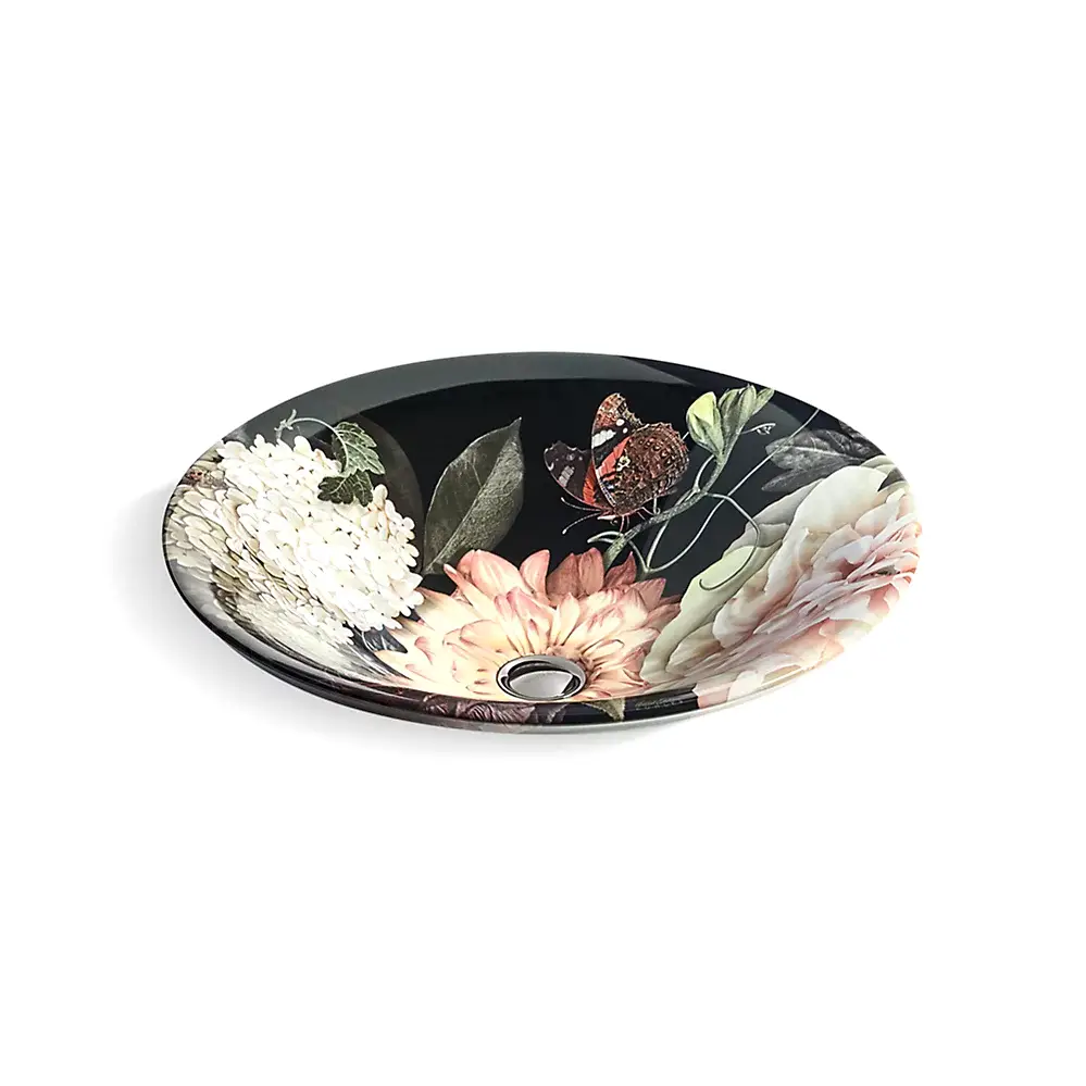 Kohler 30333-DM1-0 Dutchmaster Blush Floral 17-3/4" Round Drop-in Sink Blush Floral