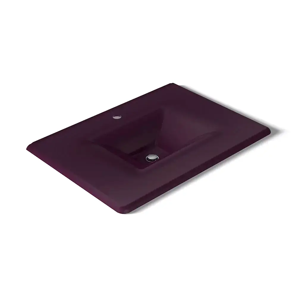Kohler 3049-1-PLM Iron Impressions 31" Enameled Cast Iron Vanity Top Black Plum