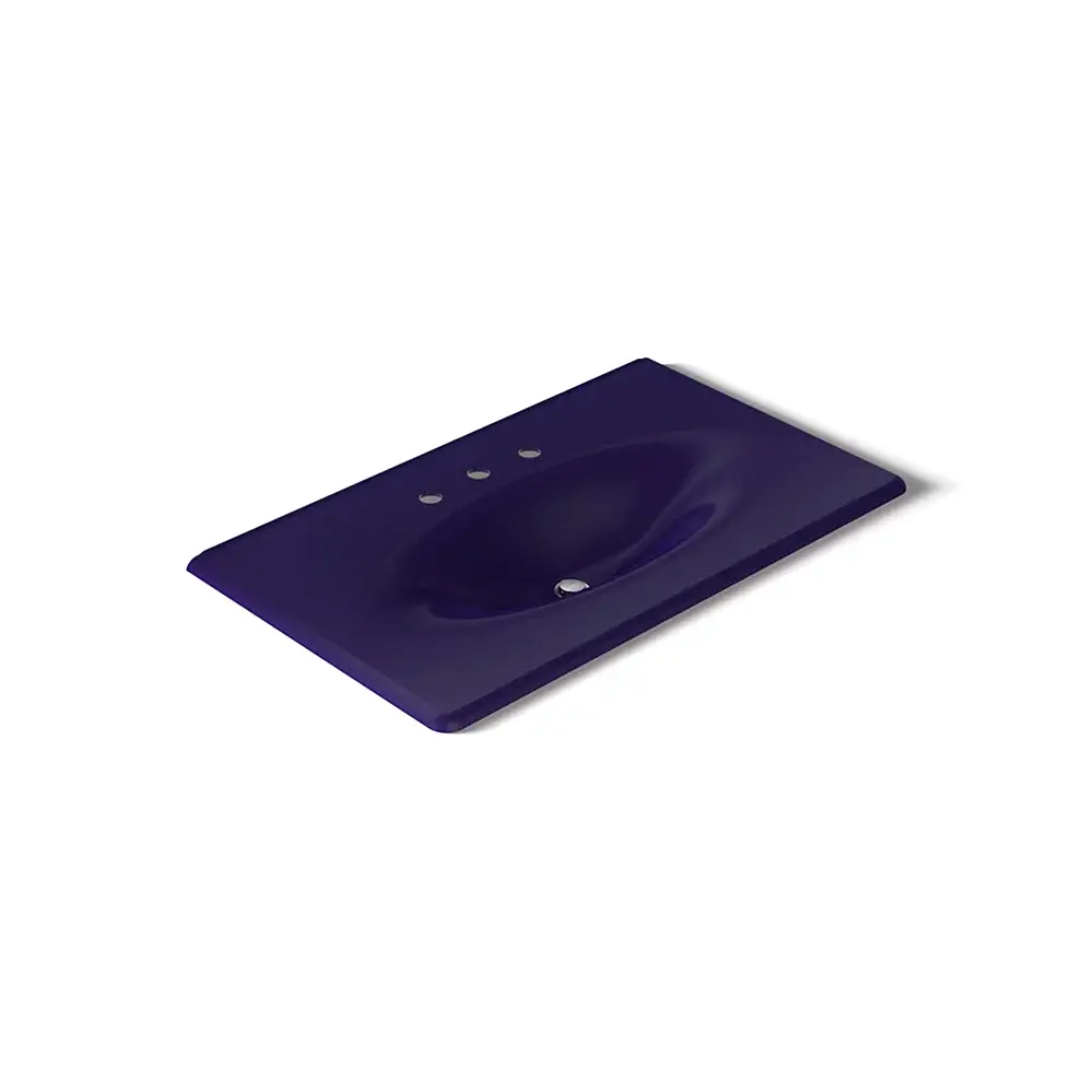 Kohler 3051-8-DGB Iron Impressions 37" Enameled Cast Iron Vanity Top Indigo Blue