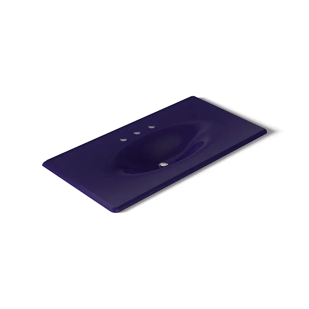 Kohler 3052-8-DGB Iron Impressions 43" Enameled Cast Iron Vanity Top Indigo Blue