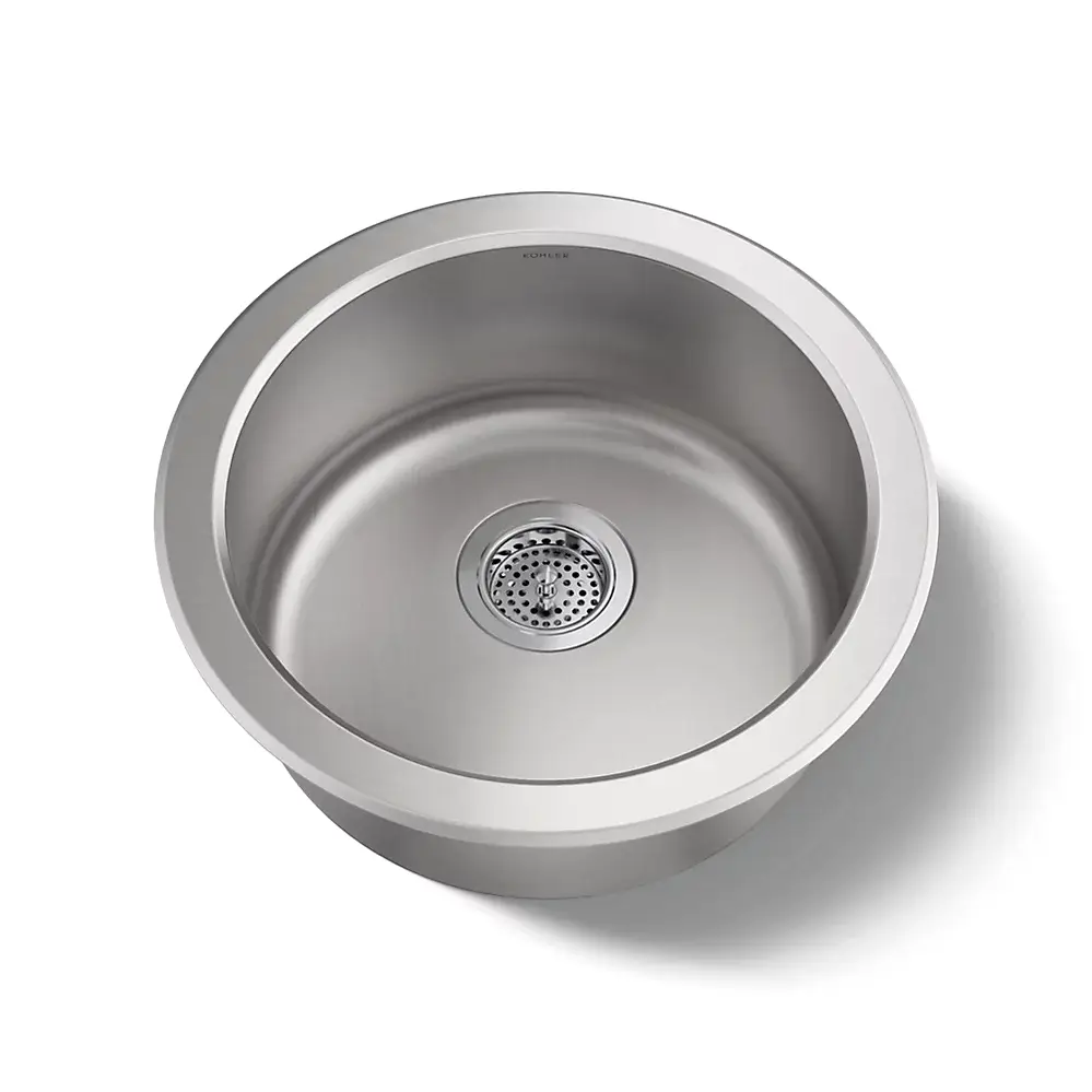 Kohler K3341 Undertone Lyric 18 Diameter Single Circular Bowl Kitchen Sink