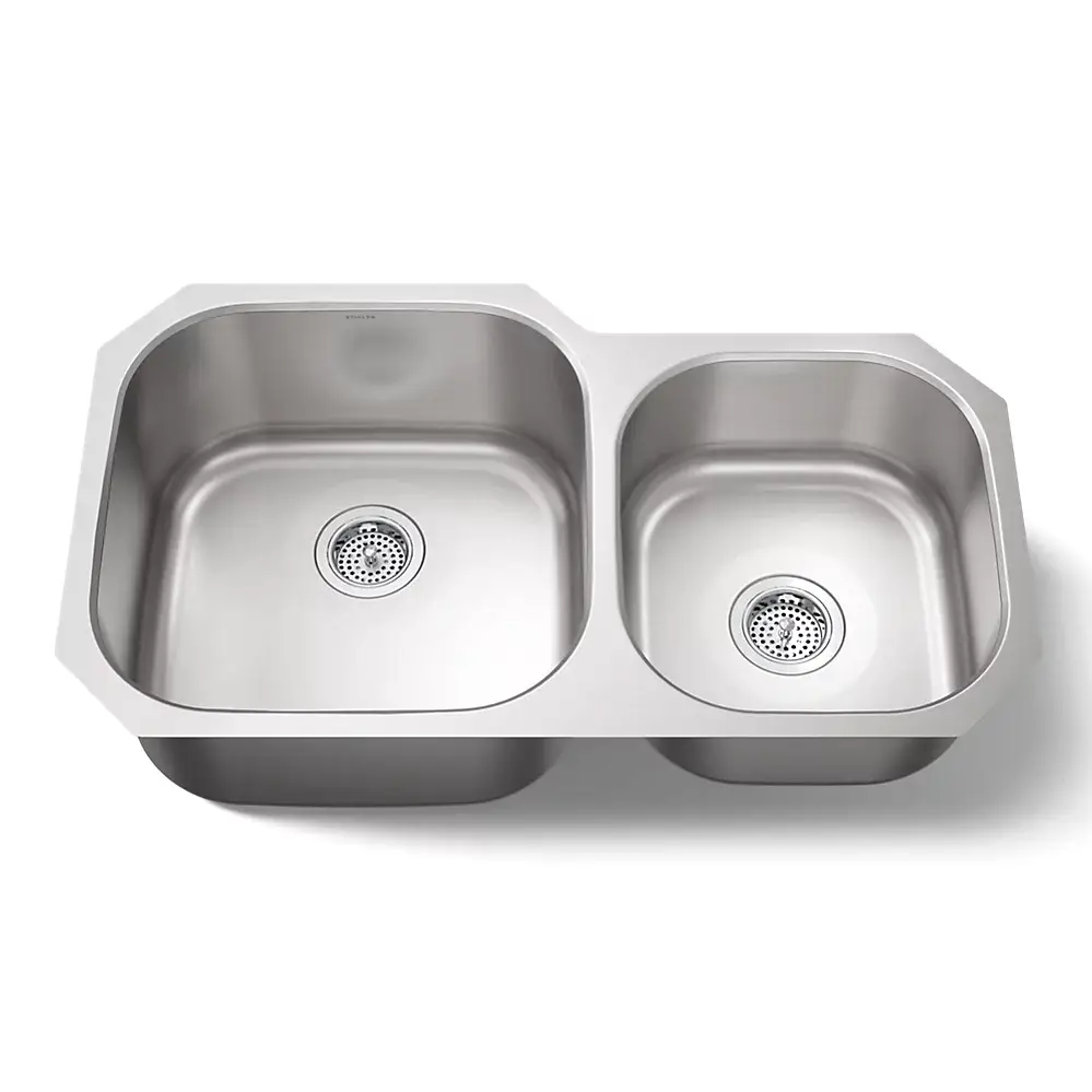 Kohler 3356-NA Undertone 35-1/4 Undermount Double Bowl Kitchen Sink Stainless Steel