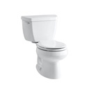 Kohler 3577-0 Wellworth Classic Two-Piece Round-Front 1.28 Gpf Toilet With Class Five Flush Technology And Left-Hand Trip Lever