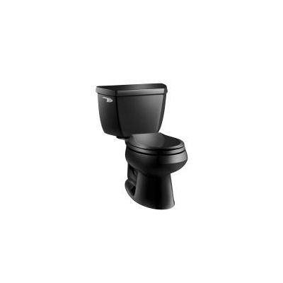 Kohler 3577-7 Wellworth Classic Two-Piece Round-Front 1.28 Gpf Toilet With Class Five Flush Technology And Left-Hand Trip Lever
