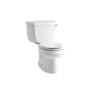 Kohler 3577-RA-0 Wellworth Classic Two-Piece Round-Front 1.28 Gpf Toilet With Class Five Flush Technology And Right-Hand Trip Lever