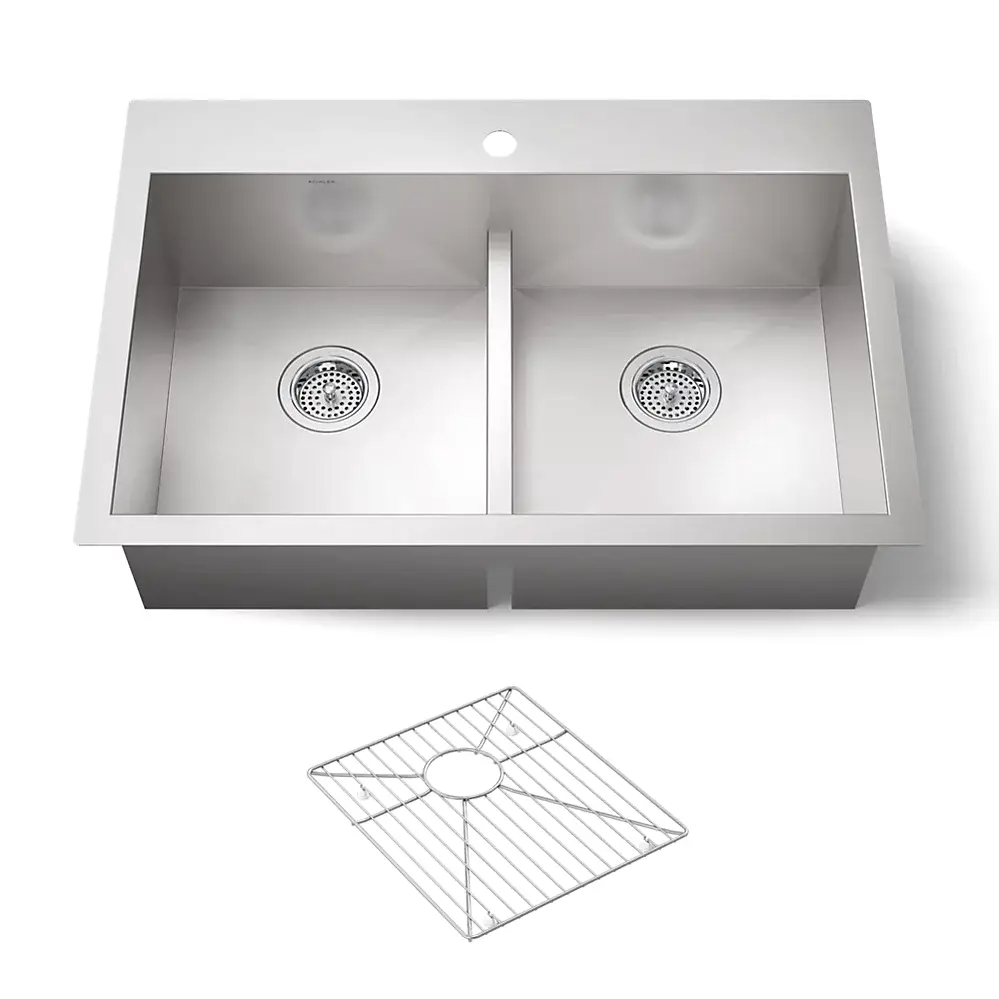 Kohler 3838-1-NA Vault Smart Divide 33 x 22 Undermount Double Kitchen Sink