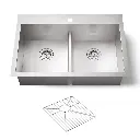 Kohler 3838-1-NA Vault Smart Divide 33 x 22 Undermount Double Kitchen Sink