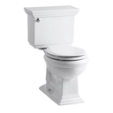 Kohler 3933-0 Memoirs Stately Comfort Height Two-Piece Round-Front 1.28 GPF Toilet With Left-Hand Trip Lever