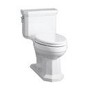 Kohler 3940-0 Kathryn Comfort Height One-Piece Compact Elongated 1.28 Gpf Toilet With Aquapiston Flush Technology And Concealed Trapway