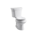 Kohler 3947-UT-0 Wellworth Two-Piece Round-Front 1.28 Gpf Toilet With Class Five Flush Technology Left-Hand Trip Lever Insuliner Tank Liner And Tank Cover Locks