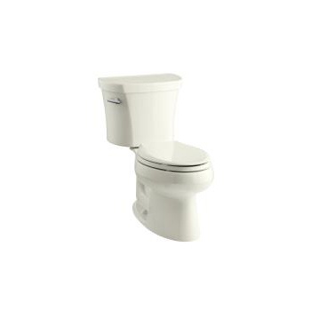 Kohler 3948-96 Wellworth Two-Piece Elongated 1.28 GPF Toilet With Left-Hand Trip Lever