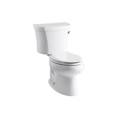 Kohler 3948-RZ-0 Wellworth Two-Piece Elongated 1.28 GPF Toilet With Right-Hand Trip Lever