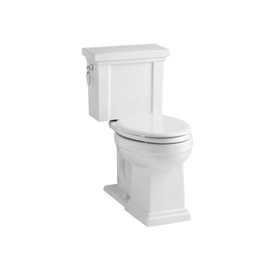 Kohler 3950-0 Tresham Comfort Height Two-Piece Elongated 1.28 Gpf Toilet With Aquapiston Flush Technology And Left-Hand Trip Lever