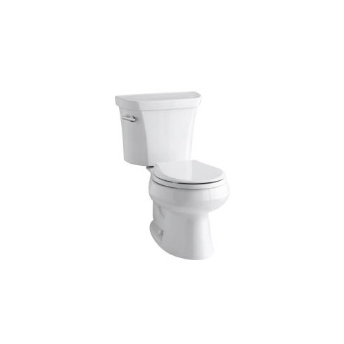 Kohler 3977-0 Wellworth Two-Piece Round-Front 1.6 GPF Toilet With Left-Hand Trip Lever