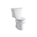 Kohler 3987-0 Wellworth Two-Piece Round-Front Dual-Flush Toilet With Left-Hand Trip Lever