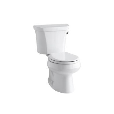 Kohler 3997-RZ-0 Wellworth Two-Piece Round-Front 1.28 GPF Toilet With Right-Hand Trip Lever