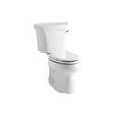 Kohler 3998-TR-0 Wellworth Two-Piece Elongated 1.28 GPF Toilet With Right-Hand Trip Lever And Tank Cover Locks