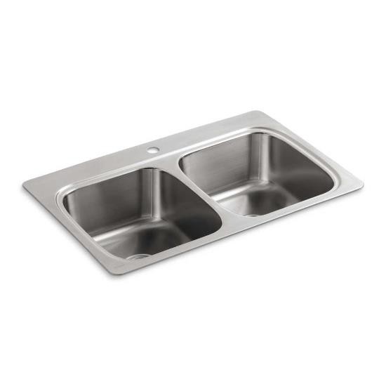 Kohler 5267-1-NA Verse Top Mount Double Equal Bowl Kitchen Sink