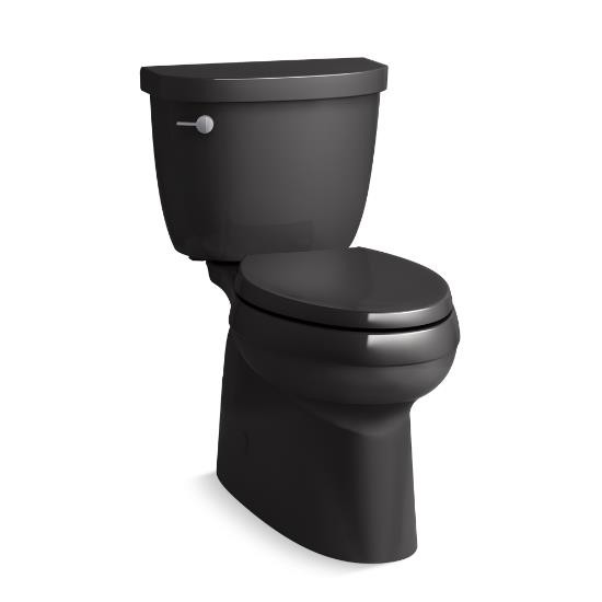 Kohler 5310-7 Cimarron Comfort Height Two-Piece Elongated 1.28 Toilet With Skirted Trapway And Left-Hand Trip Lever