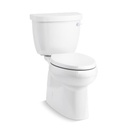 Kohler 5310-RA-0 Cimarron Comfort Height Two-Piece Elongated 1.28 GPF Toilet With Skirted Trapway And Right-Hand Trip Lever