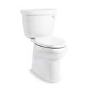 Kohler 5310-RA-0 Cimarron Comfort Height Two-Piece Elongated 1.28 Gpf Toilet With Skirted Trapway And Right-Hand Trip Lever