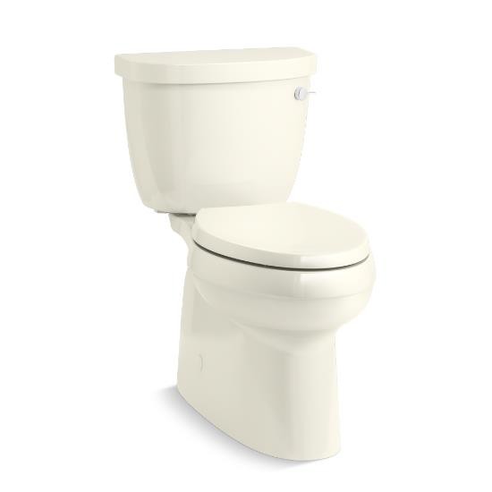Kohler 5310-RA-96 Cimarron Comfort Height Two-Piece Elongated 1.28 GPF Toilet With Skirted Trapway And Right-Hand Trip Lever Biscuit