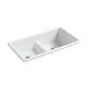 Kohler 5312-95 Iron Tones 33 Double Bowl Kitchen Sink Ice Grey