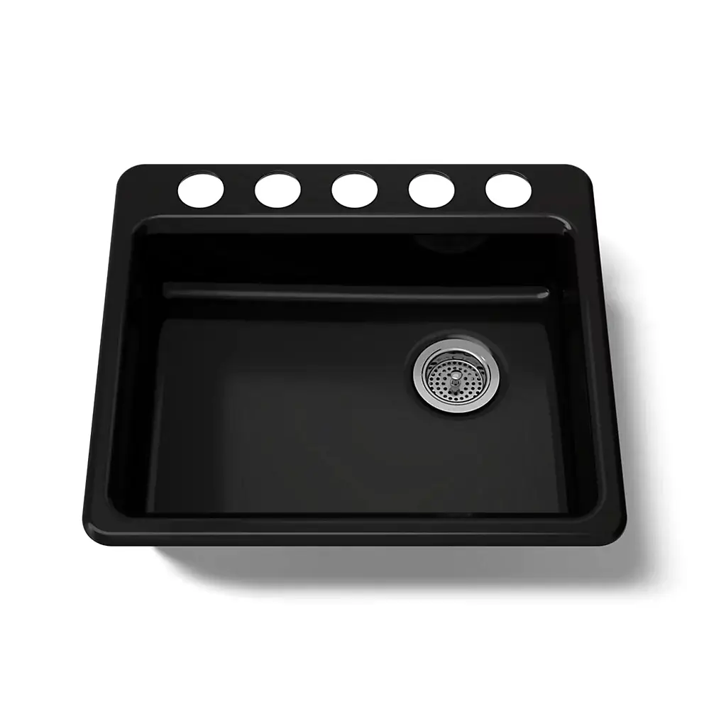 Kohler 5479-5U-7 Riverby 25" Undermount Single Bowl Kitchen Sink Black