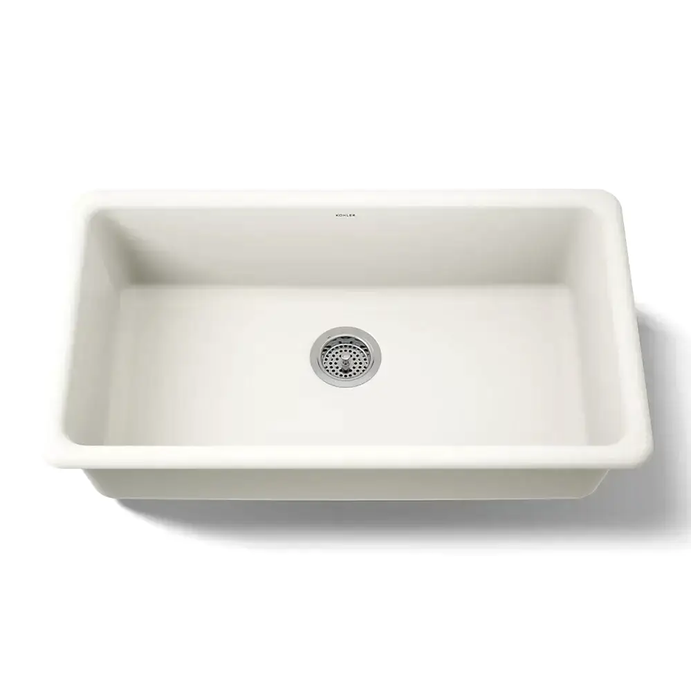 Kohler 5707-96 Iron Tones 33" Single Bowl Kitchen Sink Biscuit