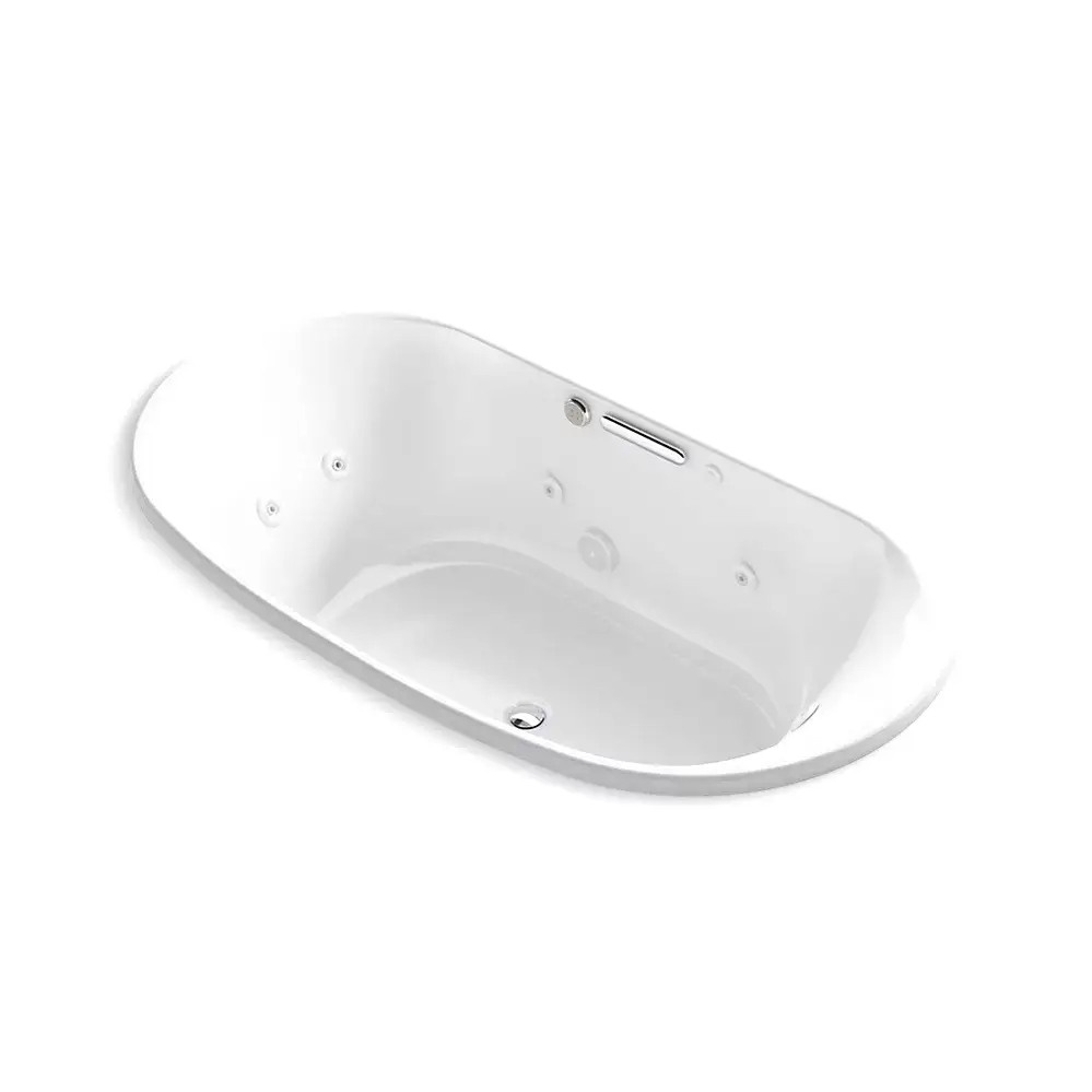Kohler 5718-XHGH-0 Underscore 71-1/2" x 41-1/2" Drop-in Heated Whirlpool Bath White