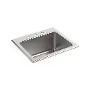 Kohler 5798-3-NA Ballad 25" Top Mount Single Bowl Utility Sink Stainless Steel