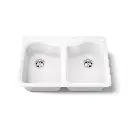 Kohler 5818-4-0 Hartland 33" Top Mount Double Bowl Kitchen Sink White