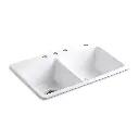 Kohler 5846-4-0 Brookfield 33" Top Mount Double Bowl Kitchen Sink White
