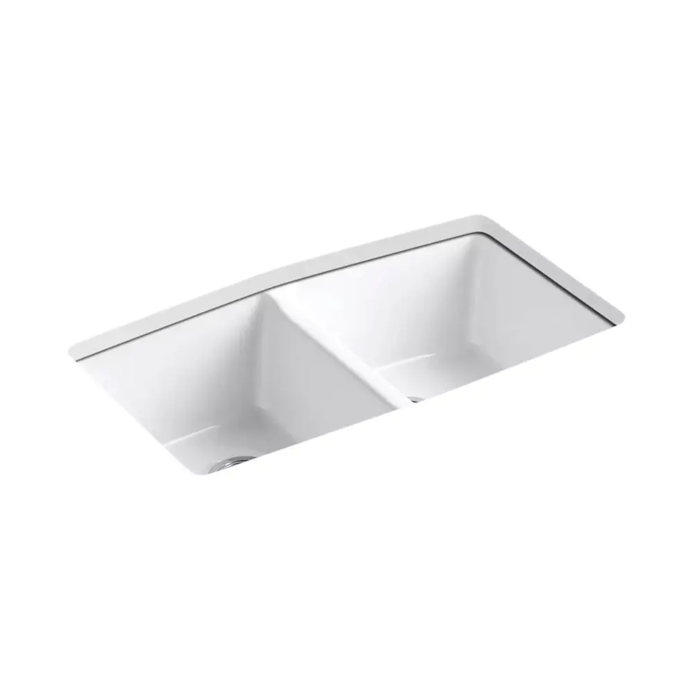 Kohler 5846-5U-0 Brookfield 33" Undermount Double Bowl Kitchen Sink White