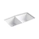Kohler 5846-5U-0 Brookfield 33" Undermount Double Bowl Kitchen Sink White