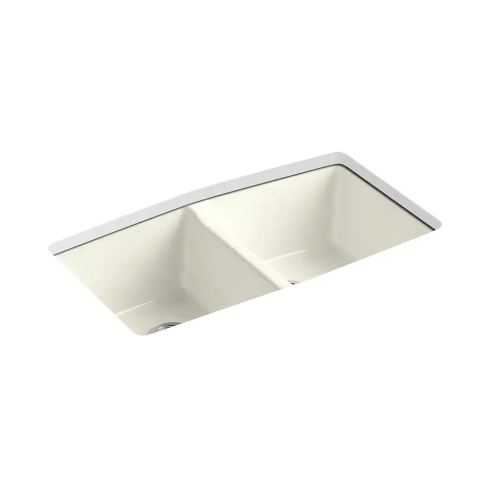 Kohler 5846-5U-96 Brookfield 33" Undermount Double Bowl Kitchen Sink Biscuit