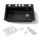 Kohler 5871-5UA3-7 Riverby 33" Undermount Workstation Kitchen Sink Black