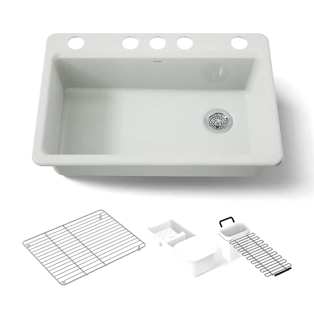 Kohler 5871-5UA3-FF Riverby 33" Undermount Workstation Kitchen Sink Sea Salt