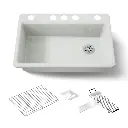 Kohler 5871-5UA3-FF Riverby 33" Undermount Workstation Kitchen Sink Sea Salt