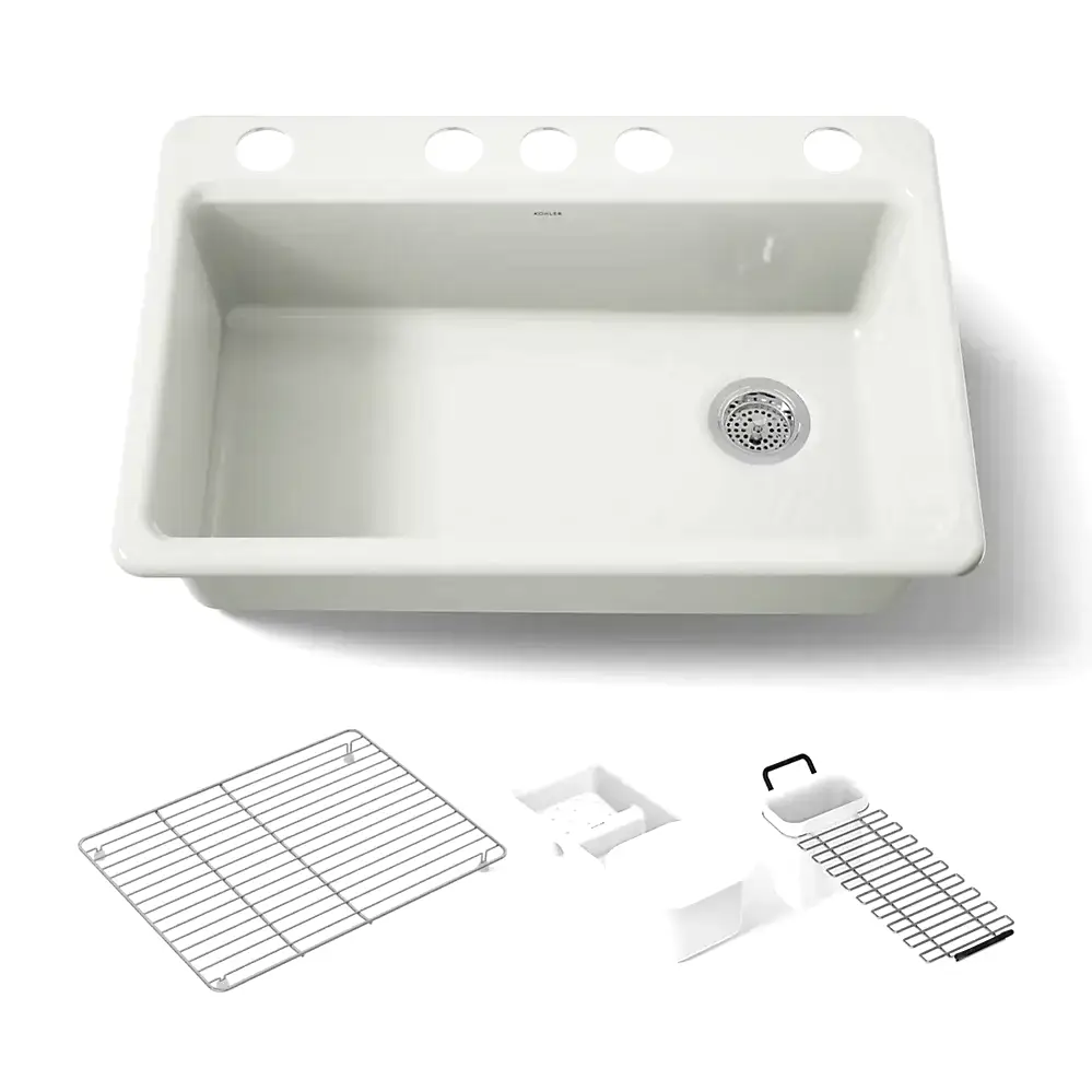 Kohler 5871-5UA3-NY Riverby 33" Undermount Workstation Kitchen Sink Dune