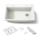 Kohler 5871-5UA3-NY Riverby 33" Undermount Workstation Kitchen Sink Dune