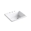 Kohler 5872-3A1-0 Riverby 25" Top Mount Single Bowl Kitchen Sink White