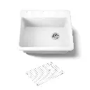 Kohler 5872-5UA1-0 Riverby 25 X 22 X 9-5/8 Undermount Single-Bowl Kitchen Sink With Sink Rack