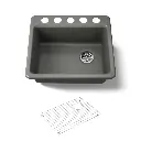 Kohler 5872-5UA1-58 Riverby 25" Undermount Single Bowl Kitchen Sink Thunder Grey