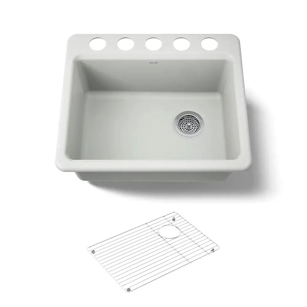 Kohler 5872-5UA1-FF Riverby 25" Undermount Single Bowl Kitchen Sink Sea Salt