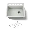 Kohler 5872-5UA1-FF Riverby 25" Undermount Single Bowl Kitchen Sink Sea Salt